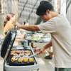 BBQが楽しめる屋根つきテラス