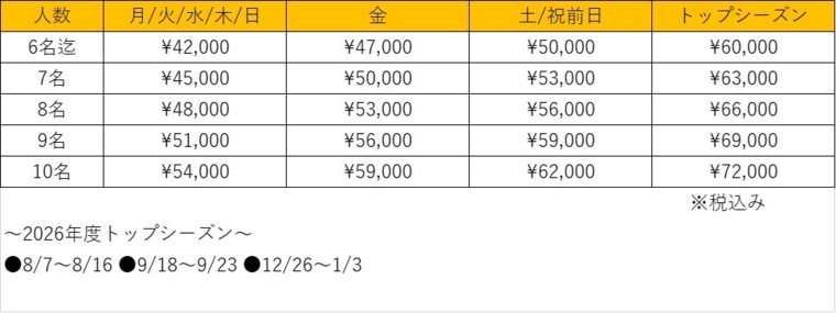 料金表